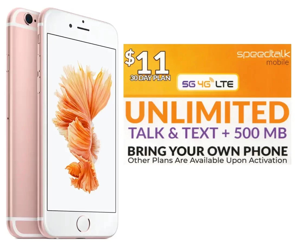 Rose Free + Good) Talk Speed Pre-Owned (Refurbished: Sim Gold 16GB iPhone Unlocked 6S
