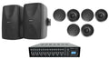 Speakers Receiver+6) Rockville MATRIX Home Multi ROCK Wall Ceiling+2) Black Room