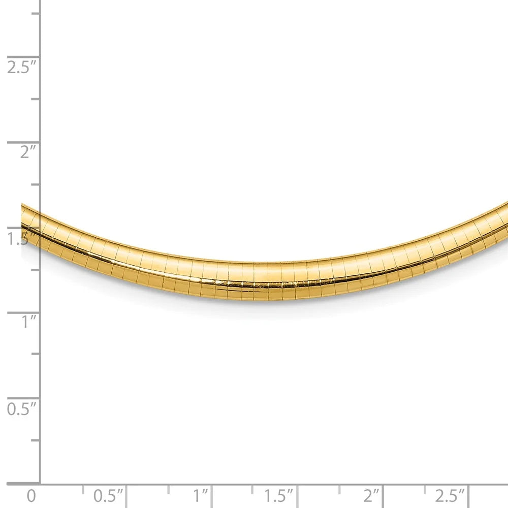 Omega Necklace QODG6-16 Polished 3/6mm 14k Graduated