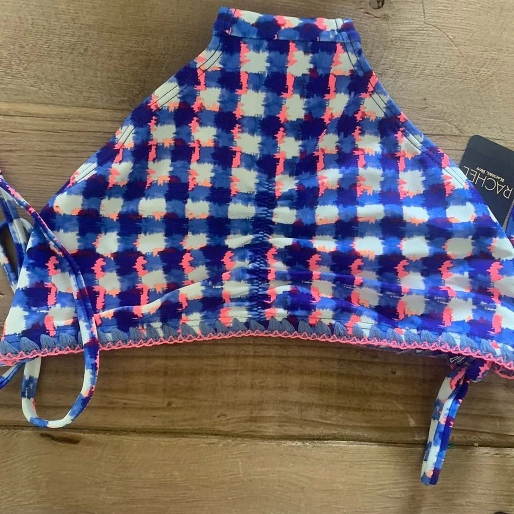 CHECKERED Side Tie Small Bottom, Bikini Rachel Roy US BLUE Swim Triangle