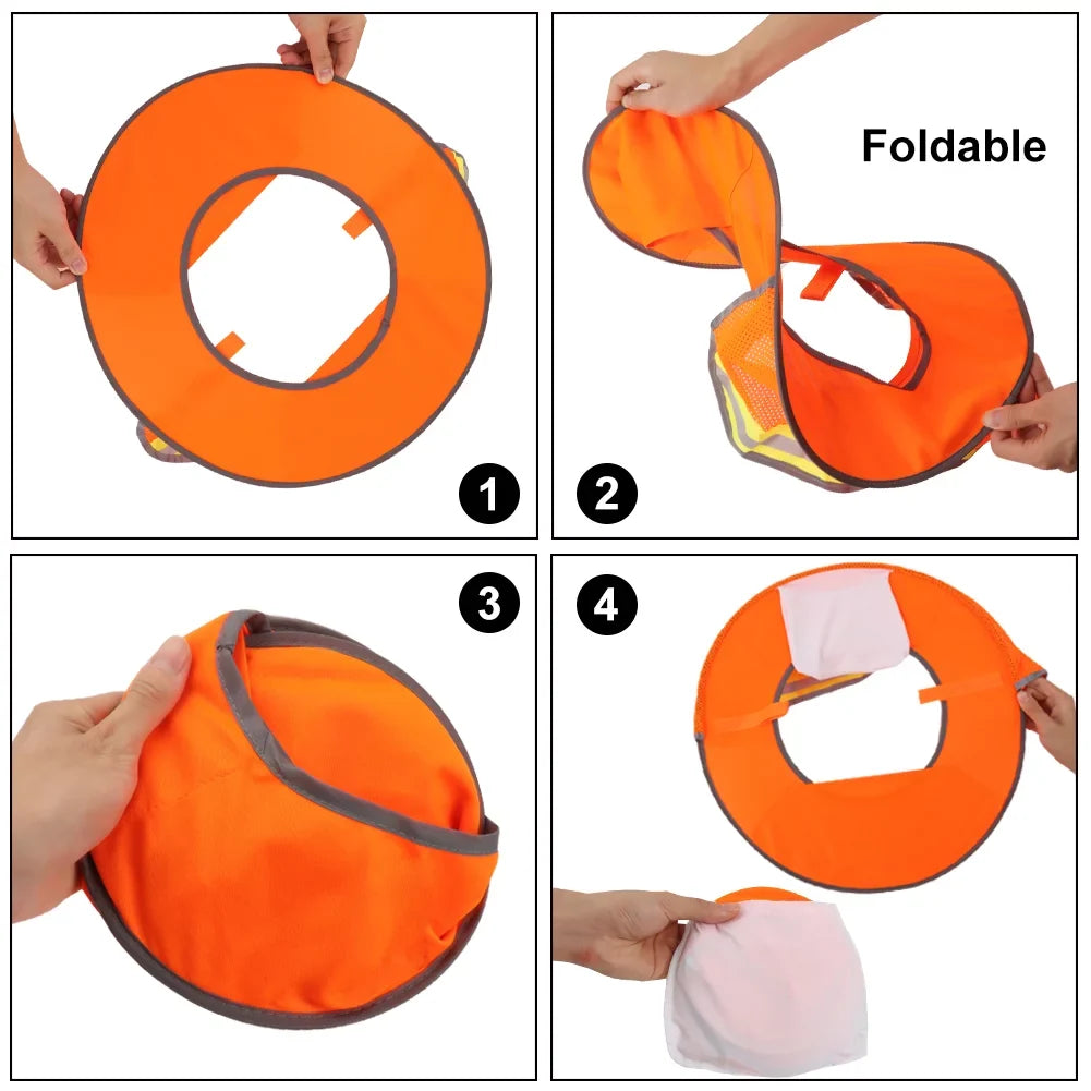 High Pack Full Mesh Sun Neck Shield Visibility Hat with Brim Toptie 3 Visor, Shield, Sunshade Hard