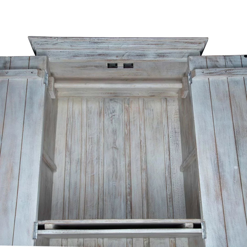 Wardrobe Maadze Chic Shabby White Carved
