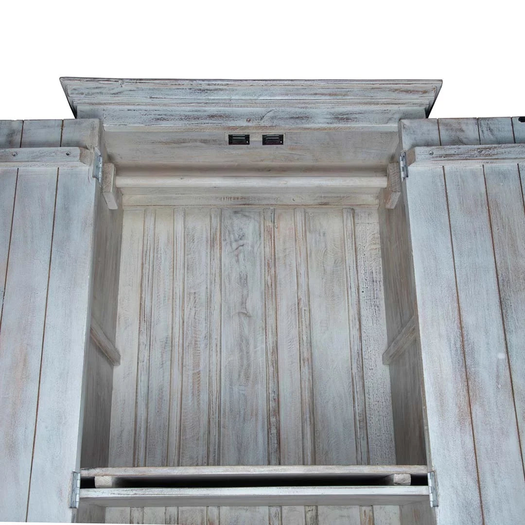 Wardrobe Maadze Chic Shabby White Carved