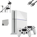 PlayStation Earbuds Sony Controller White Gaming T5 2 Microphone pre-owned Matte Original With 500GB Bundle Console + 4 BOLT With AXTION