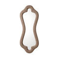 Elegant Curved Wall Mirror with Soft Fabric Frame