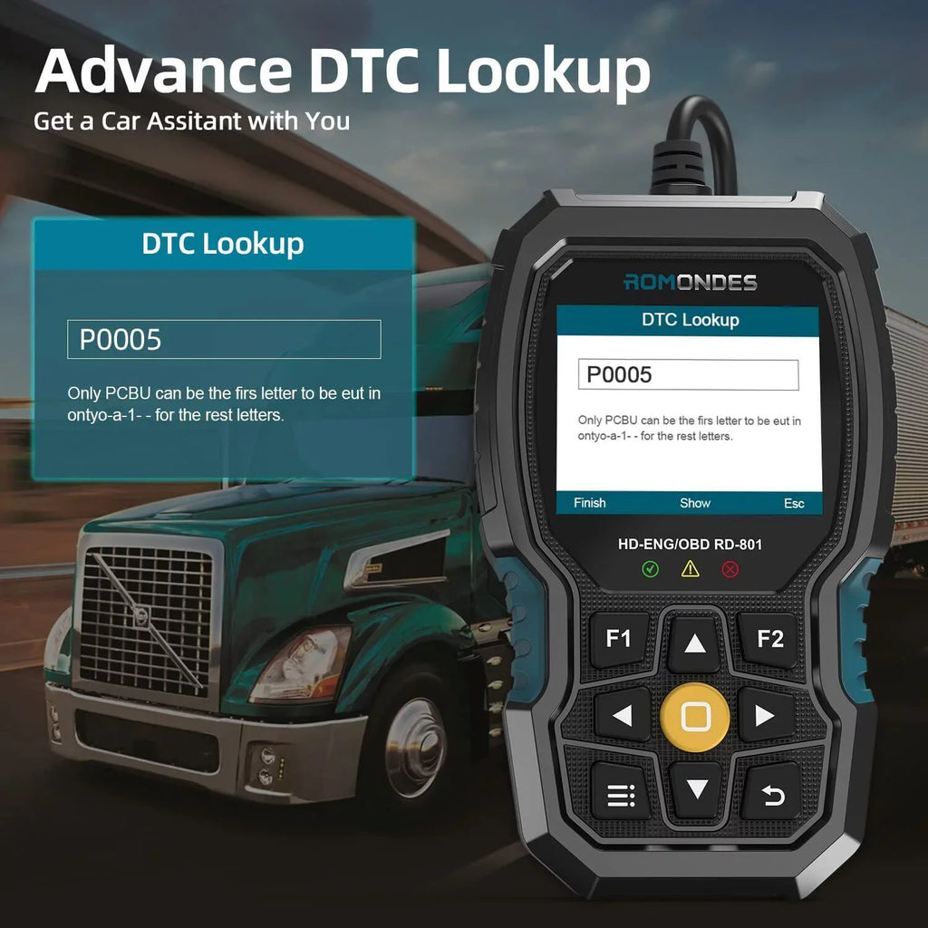 RD801 Scanner Code Romondes Oil Reader Truck OBD2 Reset Heavy DPF Diesel Tools Duty Diagnostic Truck Scanner