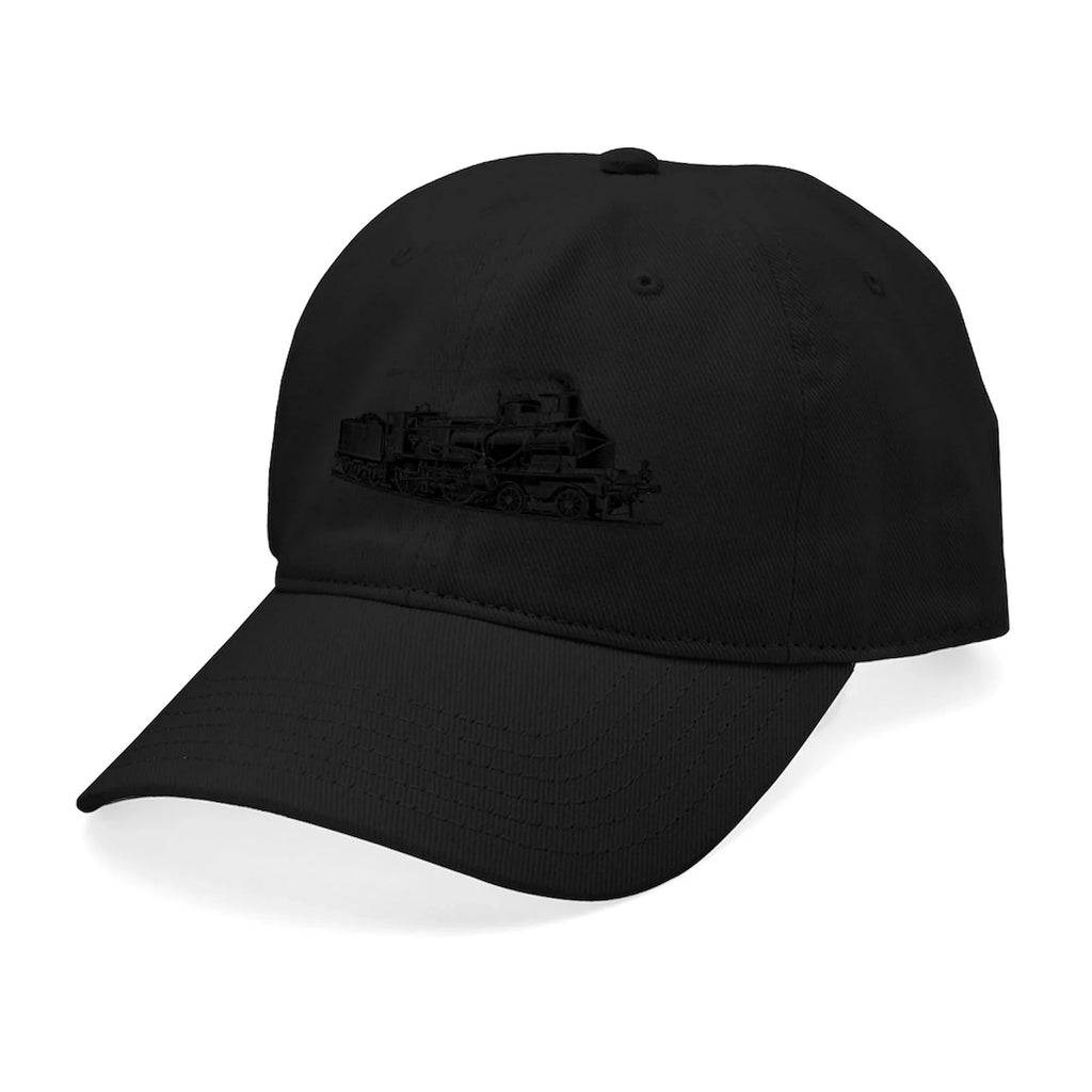 Black - TRAINS Canvas Hat Baseball VINTAGE - Cap Black Adjustable CafePress Cotton Printed