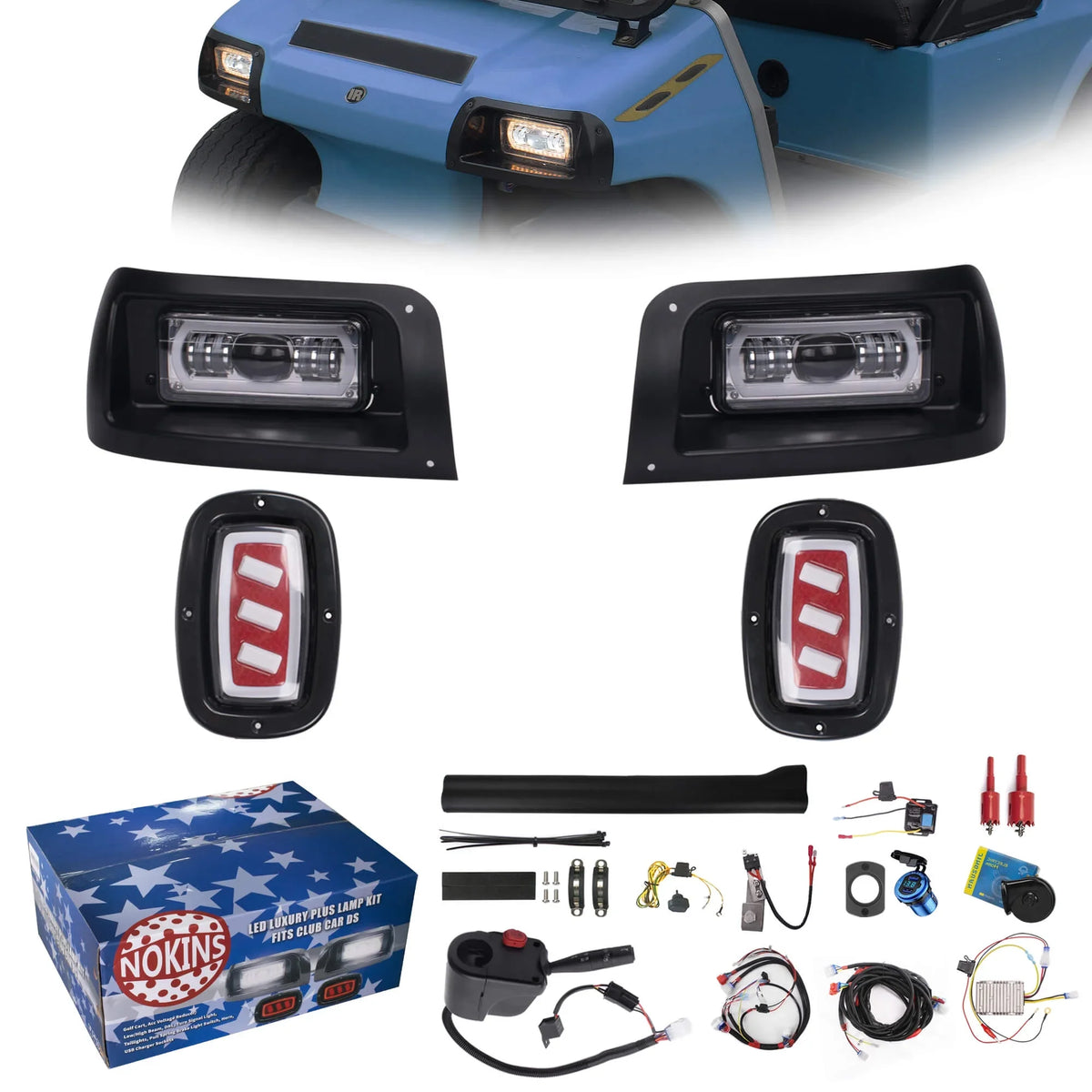 Club DS Charging, 20A Kit 1993-UP, Brake for USB Converter, Plus Switch Car LED DC DRL, Deluxe Light NOKINS
