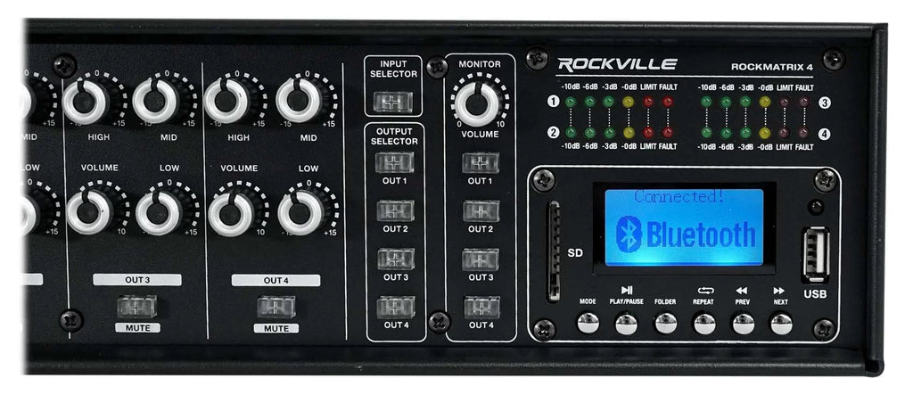 Speakers Receiver+6) Rockville MATRIX Home Multi ROCK Wall Ceiling+2) Black Room