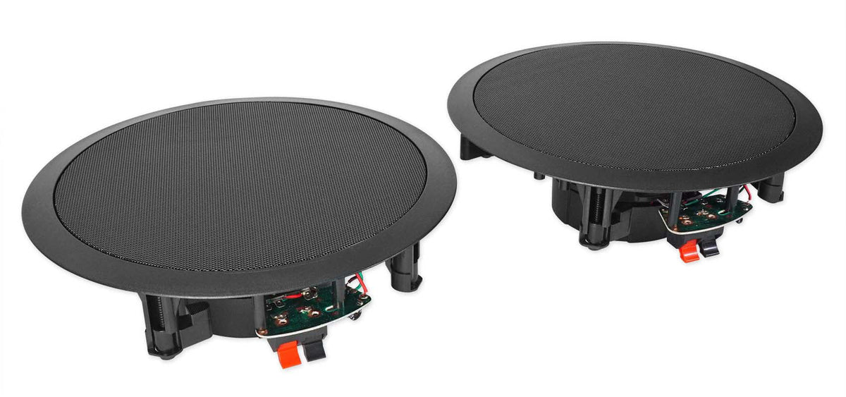 Speakers Receiver+6) Rockville MATRIX Home Multi ROCK Wall Ceiling+2) Black Room