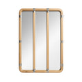 Modern Wooden Frame Mirror with Triple Pane Design