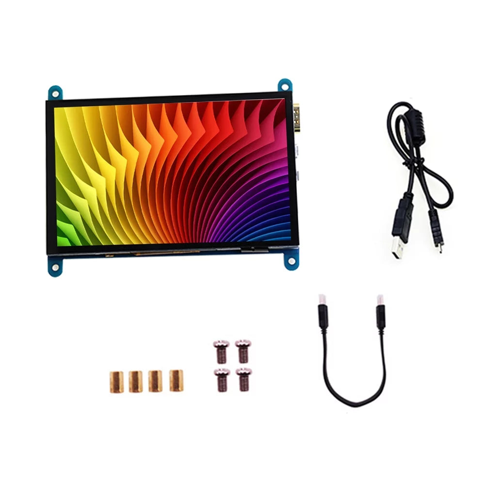 Resolution 800*480 Display Interface Small Monitor USB Tool Inch Andoer Compatible Raspberry Touchscreen Portable Capacitive 5 Pi HD with with HD