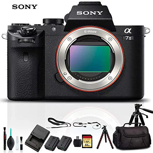 ILCE7M2/B Card, Card , 64GB Plus Alpha Mirrorless Tripod, a7 Memory Essential Additional Reader With Battery, Soft II Sony Camera Bag, Accessories