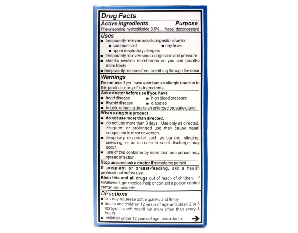 Spray, 6 Strength Pack Oz, 0.5 Regular 0.5% Neo-Synephrine Nasal