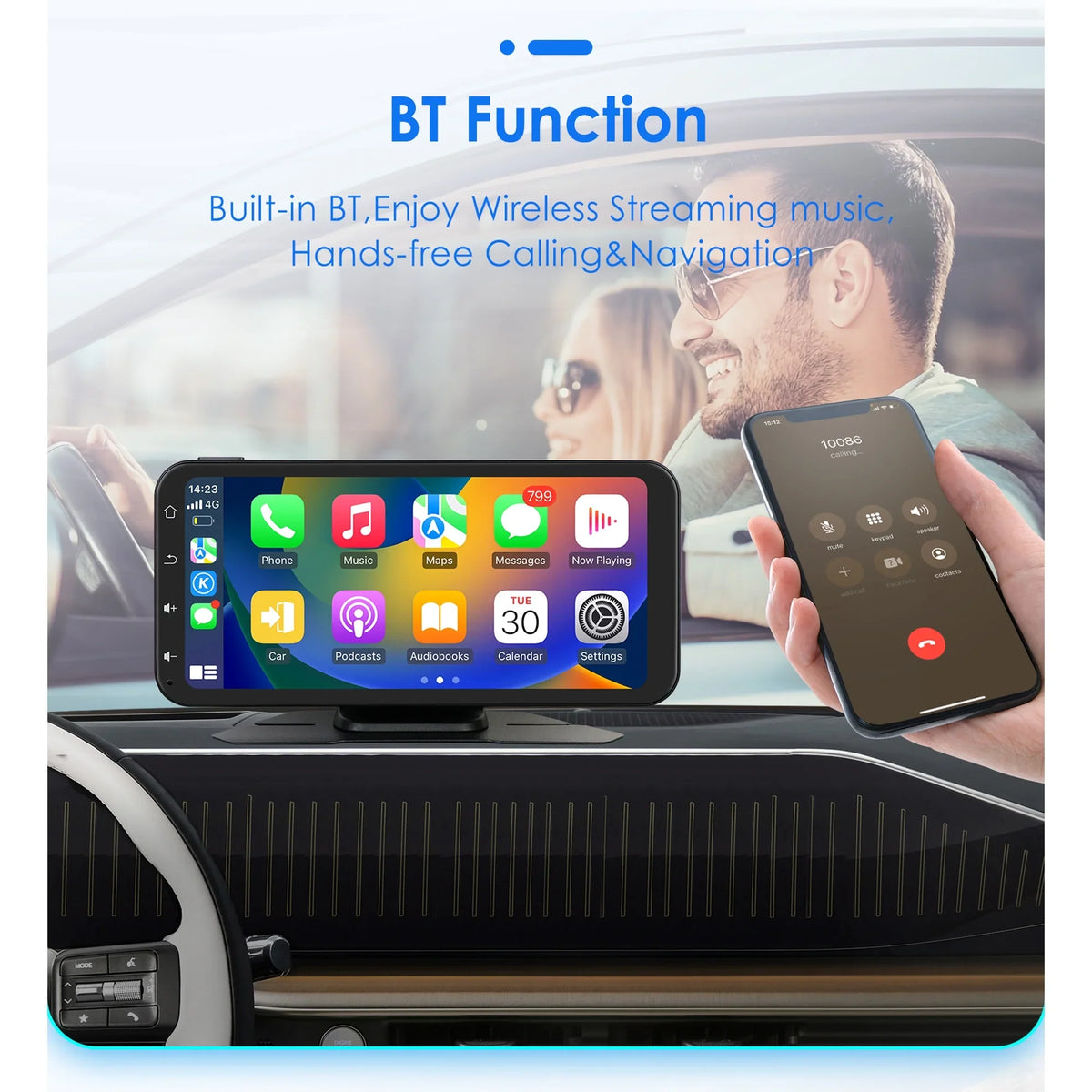 Touchscreen 360° Navigation Auto Ossuret Wireless Camera Carplay Radio 6.25" Car Support  Android Receiver Adjustable Bluetooth Backup GPS Audio With Stereo