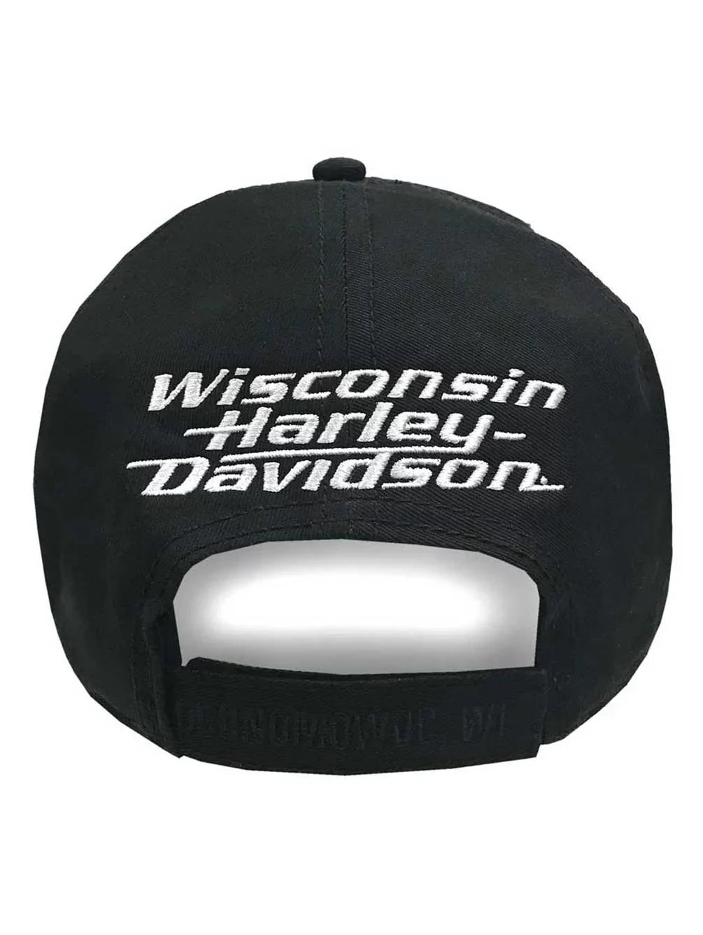 Curved Harley Davidson H-D Bill Embroidered Harley-Davidson Men's Cap- Black, Baseball Adjustable