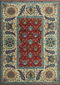 Red/Ivory 9'9" Rug, x Aria 13'9" Matias