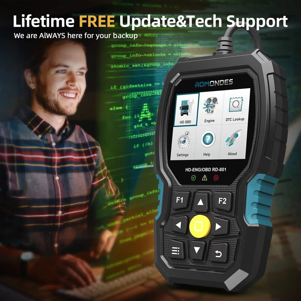 RD801 Scanner Code Romondes Oil Reader Truck OBD2 Reset Heavy DPF Diesel Tools Duty Diagnostic Truck Scanner