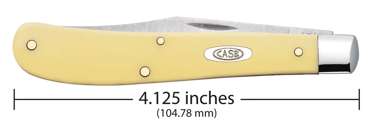 00031 Smooth Synthetic Handle - Clip XX Trapper Case Yellow Blade Slimline