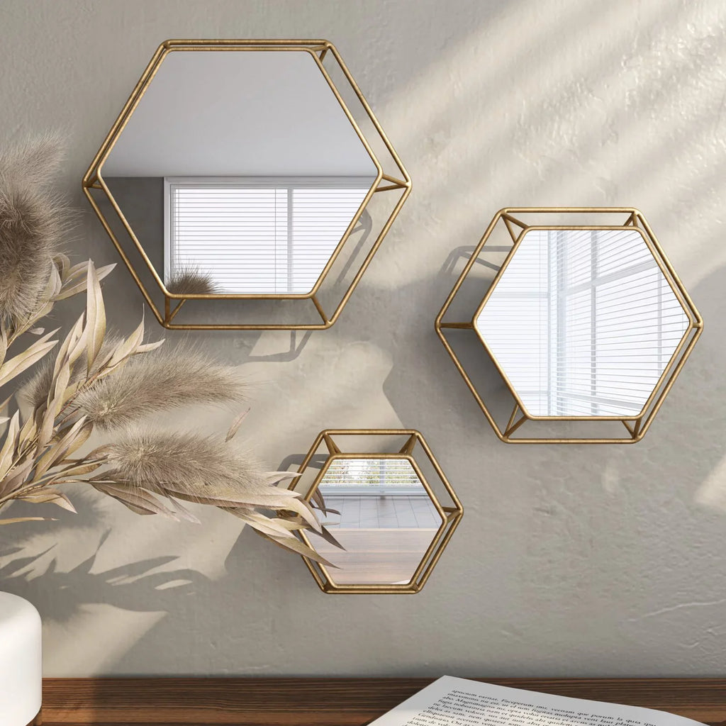 of Aspire Wall Shanton 3) by Mirrors Brass(Set Hexagonal