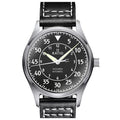 Skysurfer Textured Automatic Ratio Pilot Watch 200M Leather Men's Black Dial RTS320