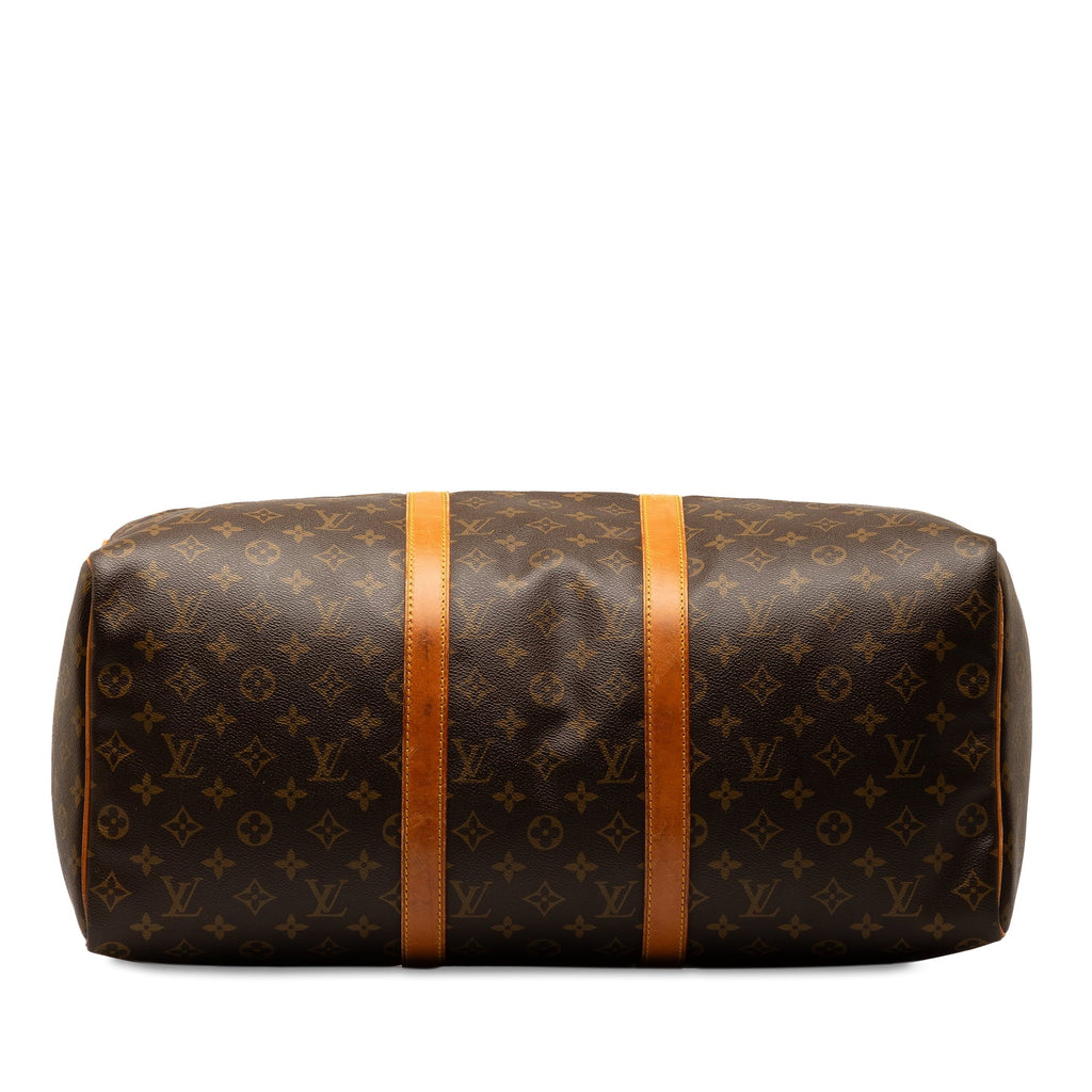 Bag 50 Travel Canvas Unisex Brown (Good) Vuitton Authenticated Monogram Keepall Pre-Owned WeekenderBag Louis