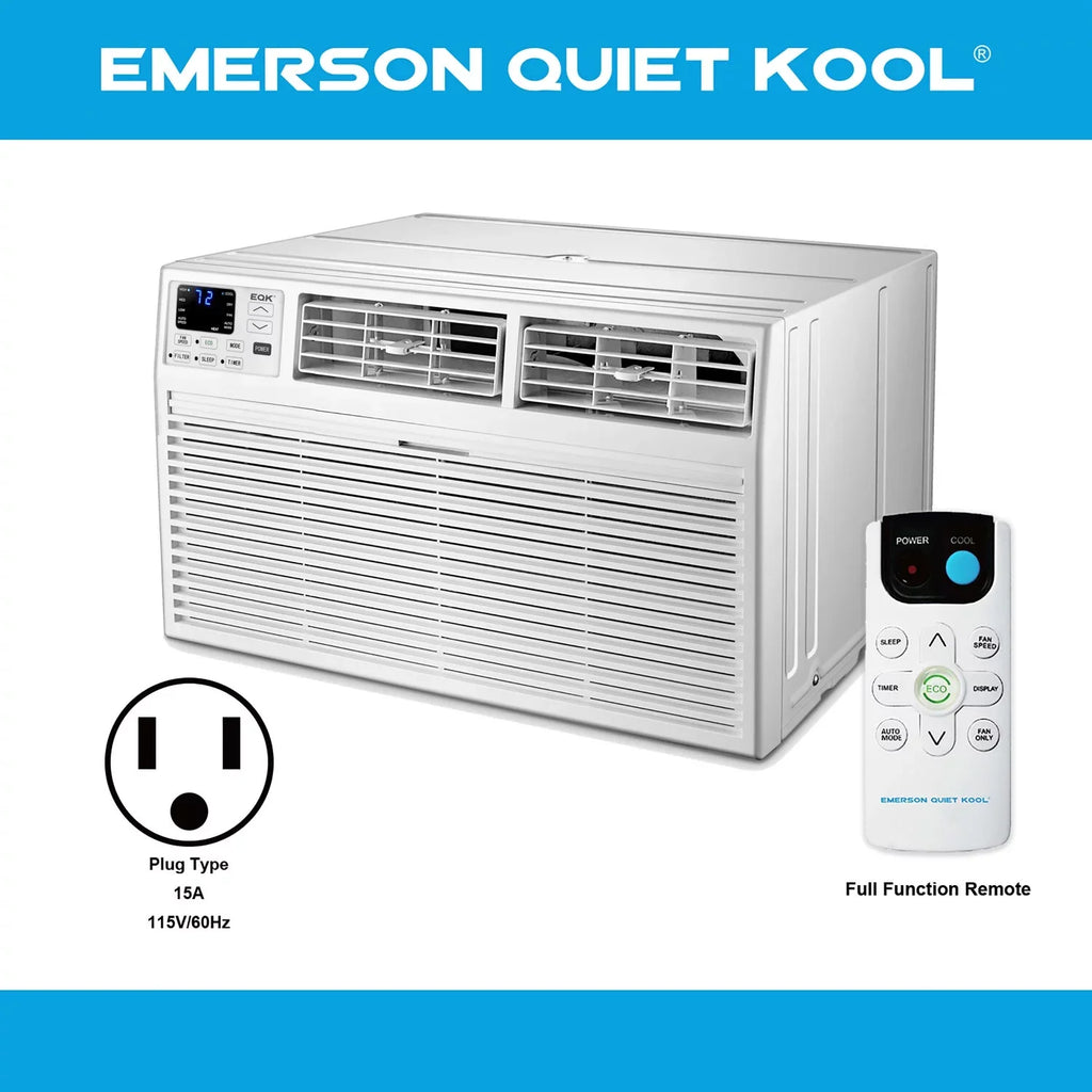 with Through-the-Wall Kool Remote, BTU 8,000 115-Volt Quiet Conditioner White Emerson Air