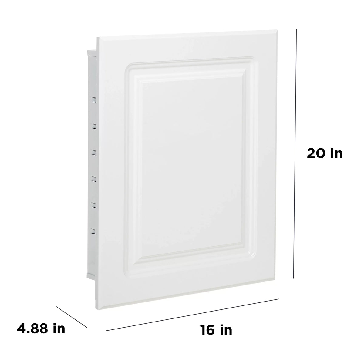 Recess-Mount American 20 16 Raised Panel with Medicine White Cabinet, Rectangle, x Pride Door, in.,
