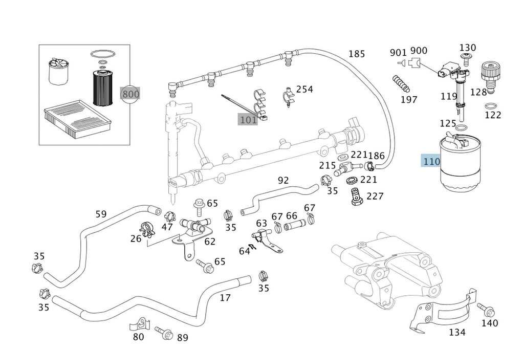 Filter Fuel Mercedes-Benz Genuine Sprinter 6420920101 New OEM