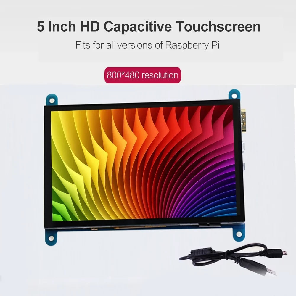Resolution 800*480 Display Interface Small Monitor USB Tool Inch Andoer Compatible Raspberry Touchscreen Portable Capacitive 5 Pi HD with with HD