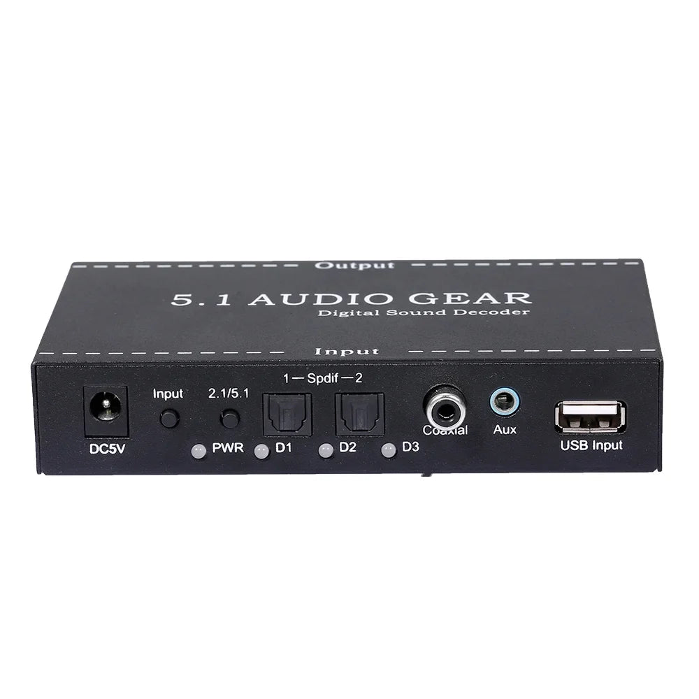 3.5mm moobody 5.1 Gear Digital Replacement for Dolby Output Converter AC-3 Plug NK-A6L Digital Decoder Audio Sound Audio Audio
