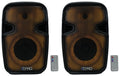 (2) Link Technical 8" Bluetooth Portable Pro LED Party Speakers+Wireless PLIT8