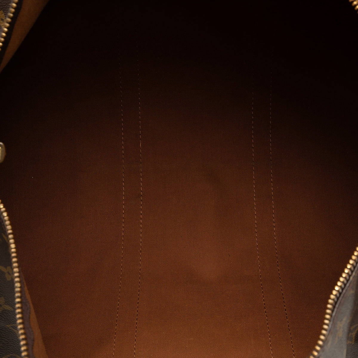 Bag 50 Travel Canvas Unisex Brown (Good) Vuitton Authenticated Monogram Keepall Pre-Owned WeekenderBag Louis