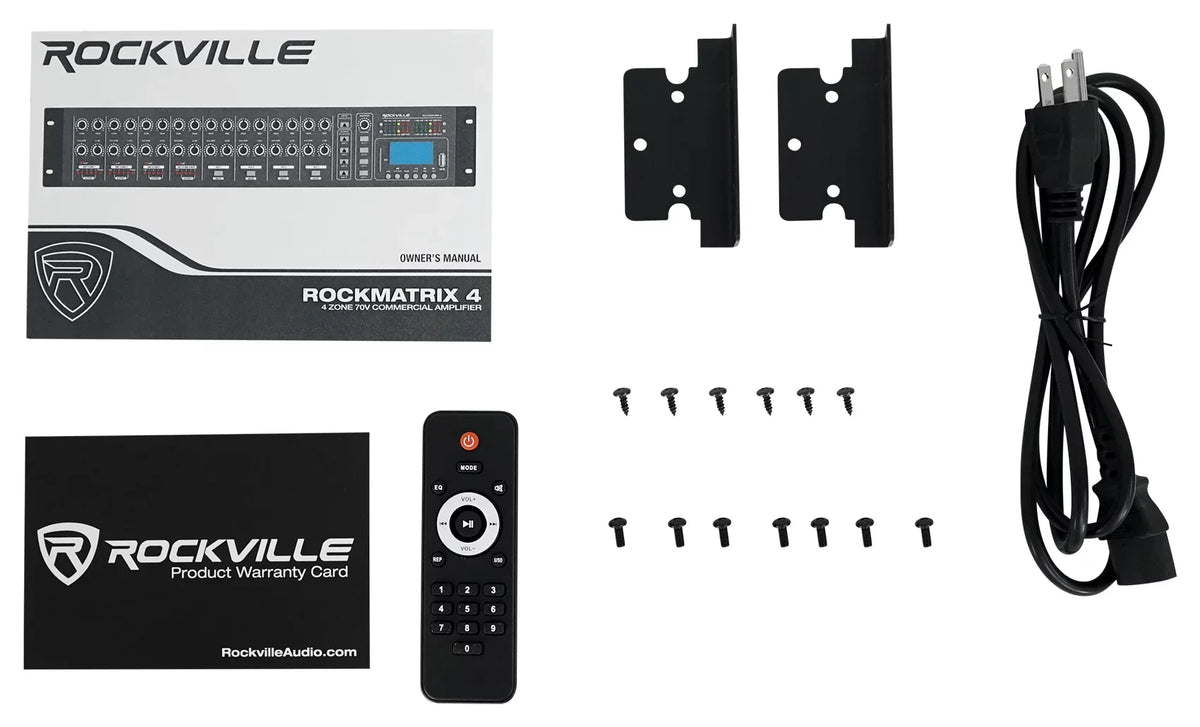 Speakers Receiver+6) Rockville MATRIX Home Multi ROCK Wall Ceiling+2) Black Room