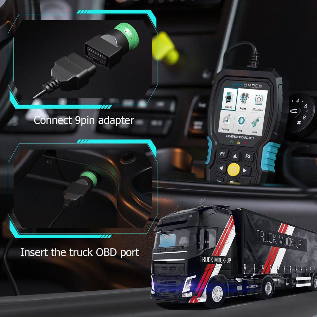 RD801 Scanner Code Romondes Oil Reader Truck OBD2 Reset Heavy DPF Diesel Tools Duty Diagnostic Truck Scanner