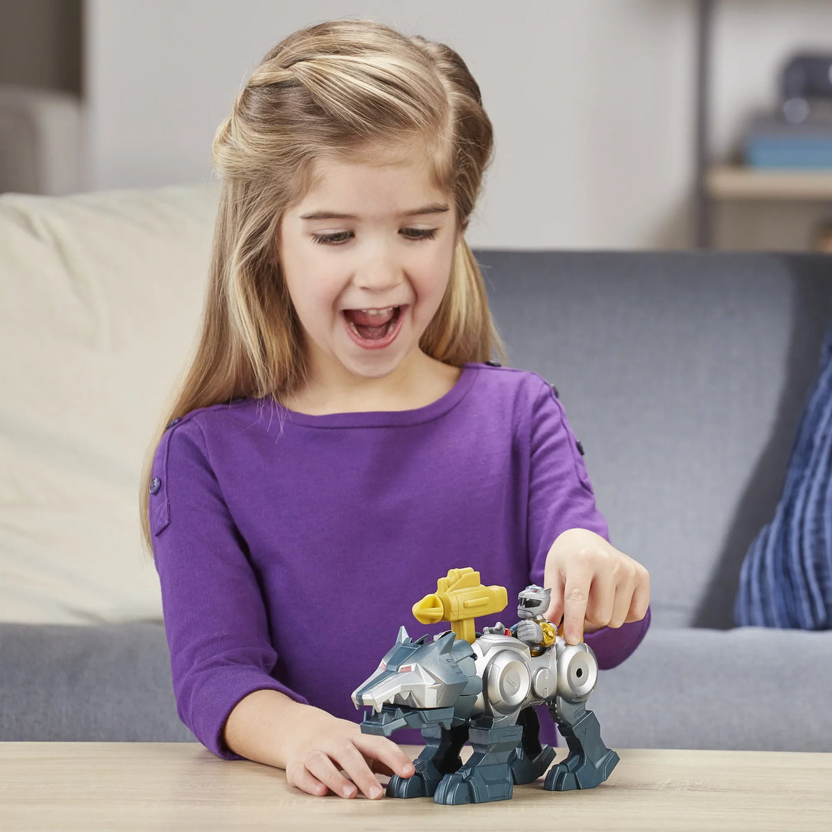 Power Playskool Rangers Silver Figures Wolf and Ranger Zord 2-Pack Heroes