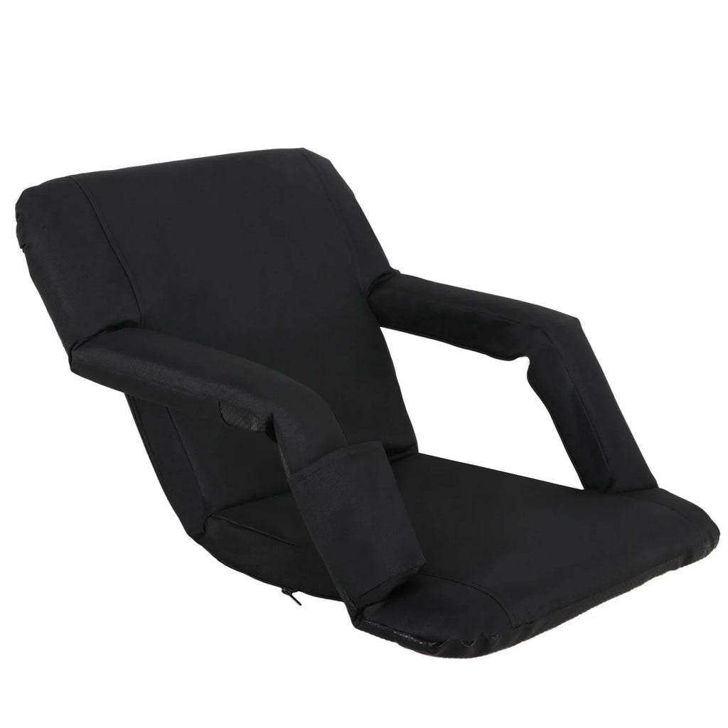 ZenSports Reclining 6 Portable 2PCS Seat Stadium for Positions Bleacher Chair Black