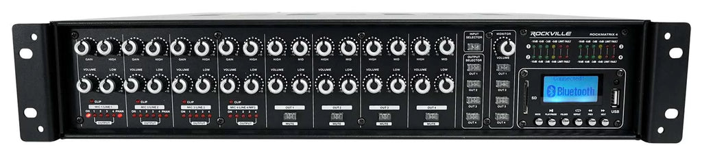 Speakers Receiver+6) Rockville MATRIX Home Multi ROCK Wall Ceiling+2) Black Room