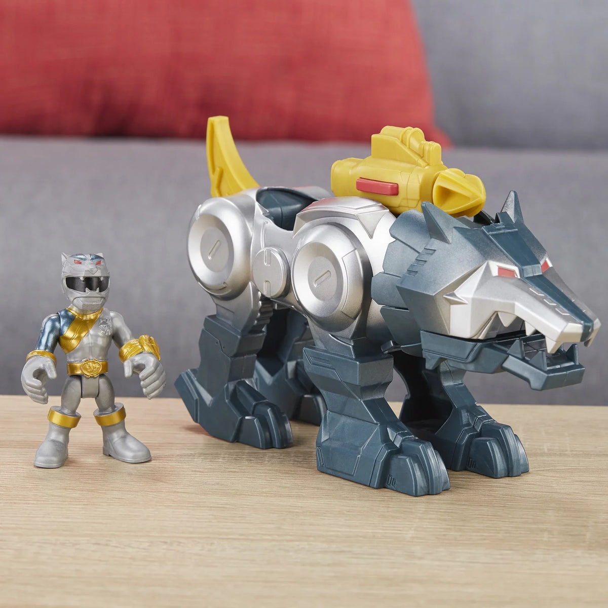 Power Playskool Rangers Silver Figures Wolf and Ranger Zord 2-Pack Heroes