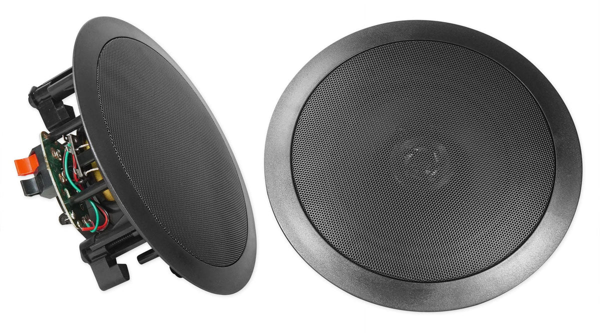 Speakers Receiver+6) Rockville MATRIX Home Multi ROCK Wall Ceiling+2) Black Room