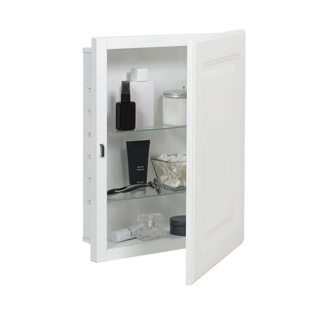 Recess-Mount American 20 16 Raised Panel with Medicine White Cabinet, Rectangle, x Pride Door, in.,