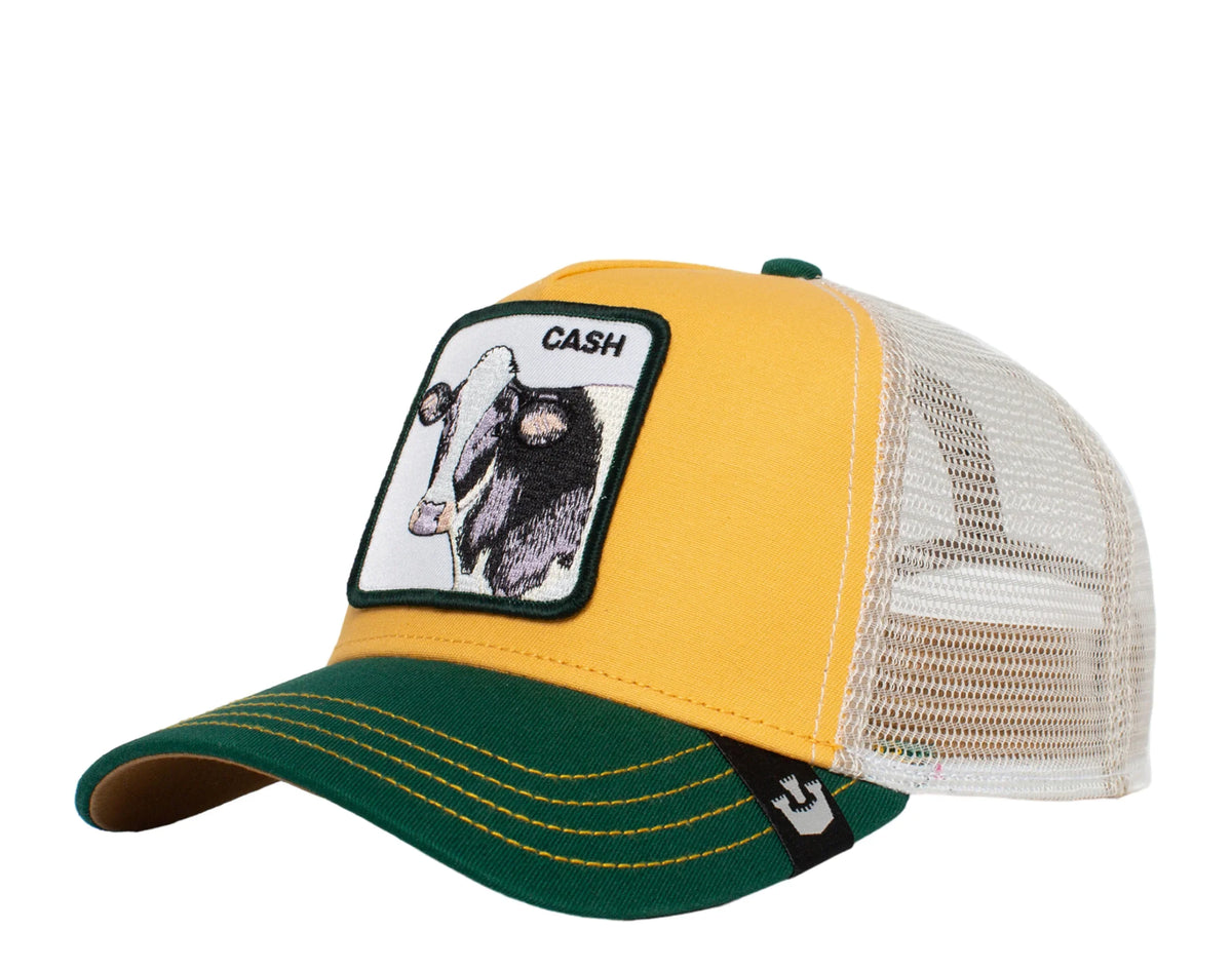 Trucker HatYellow/Green/WhiteOS Cow Cash Goorin Bros BrosGoorin