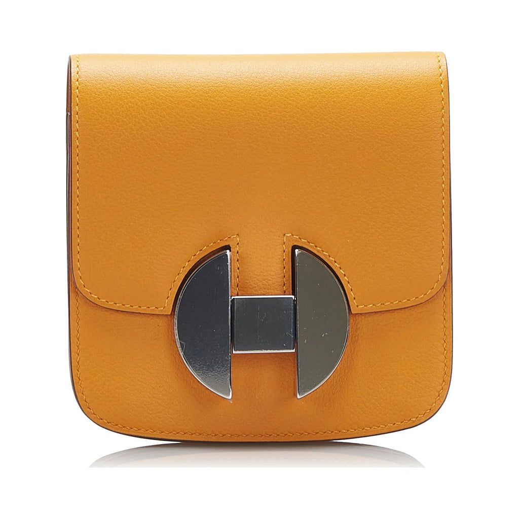 Hermès (Good) Small Wallets Pre-Owned Leather Calf Authenticated 2002 Unisex Orange Wallet