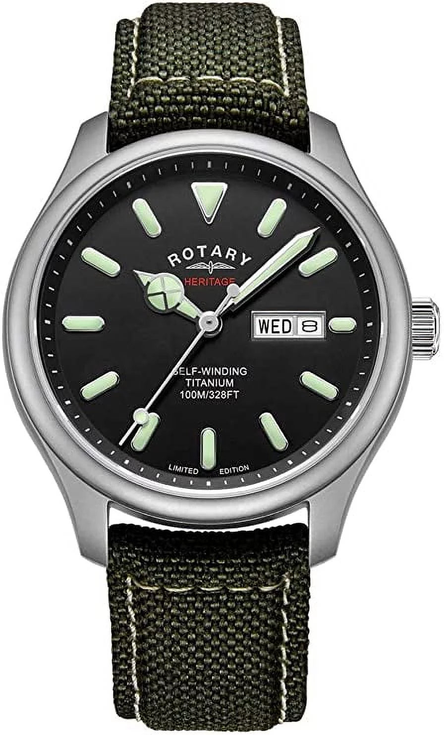 GS05249/04 Automatic Case Strap Khaki | |Titanium Men's | Rotary Heritage |