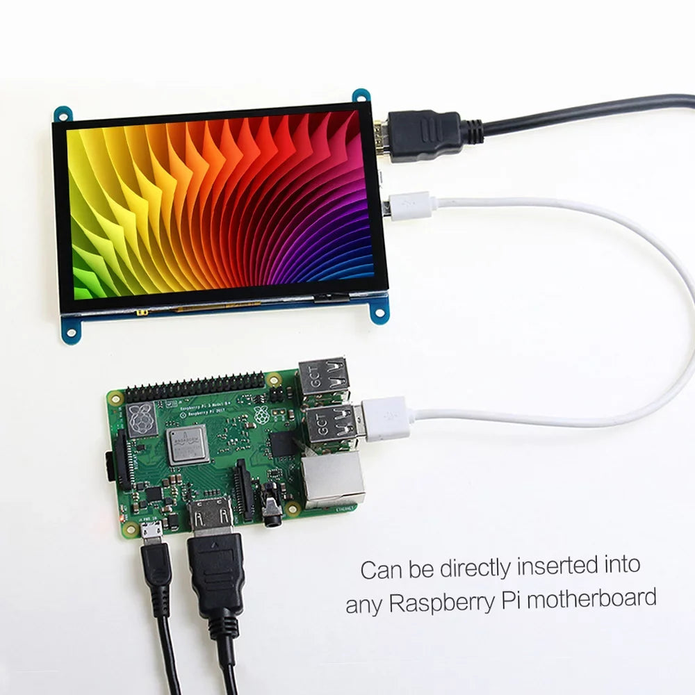 Resolution 800*480 Display Interface Small Monitor USB Tool Inch Andoer Compatible Raspberry Touchscreen Portable Capacitive 5 Pi HD with with HD
