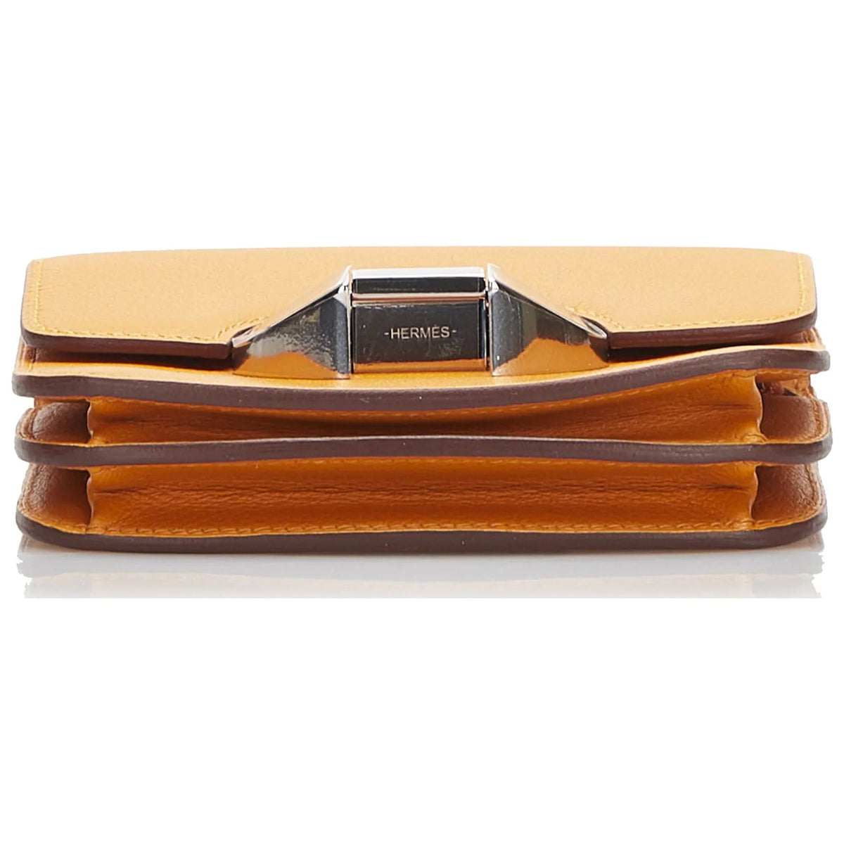 Hermès (Good) Small Wallets Pre-Owned Leather Calf Authenticated 2002 Unisex Orange Wallet