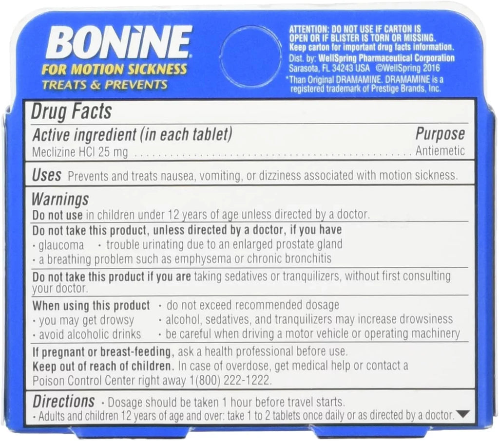 Sickness Chewable For 6 ea, Bonine Motion Tablets, Raspberry 8 Pack Flavored -