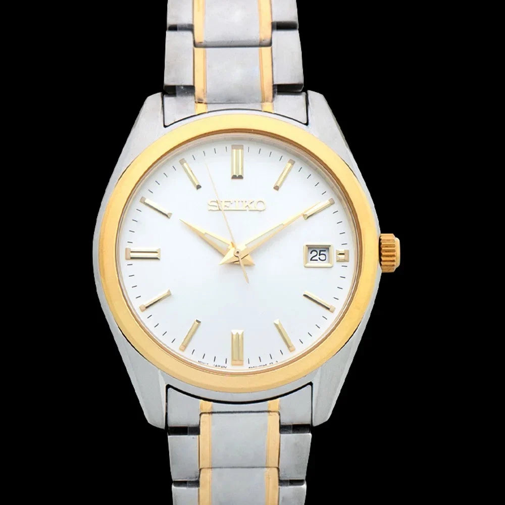 Dial SUR312P1 Watch Seiko Two-tone Quartz White Men's