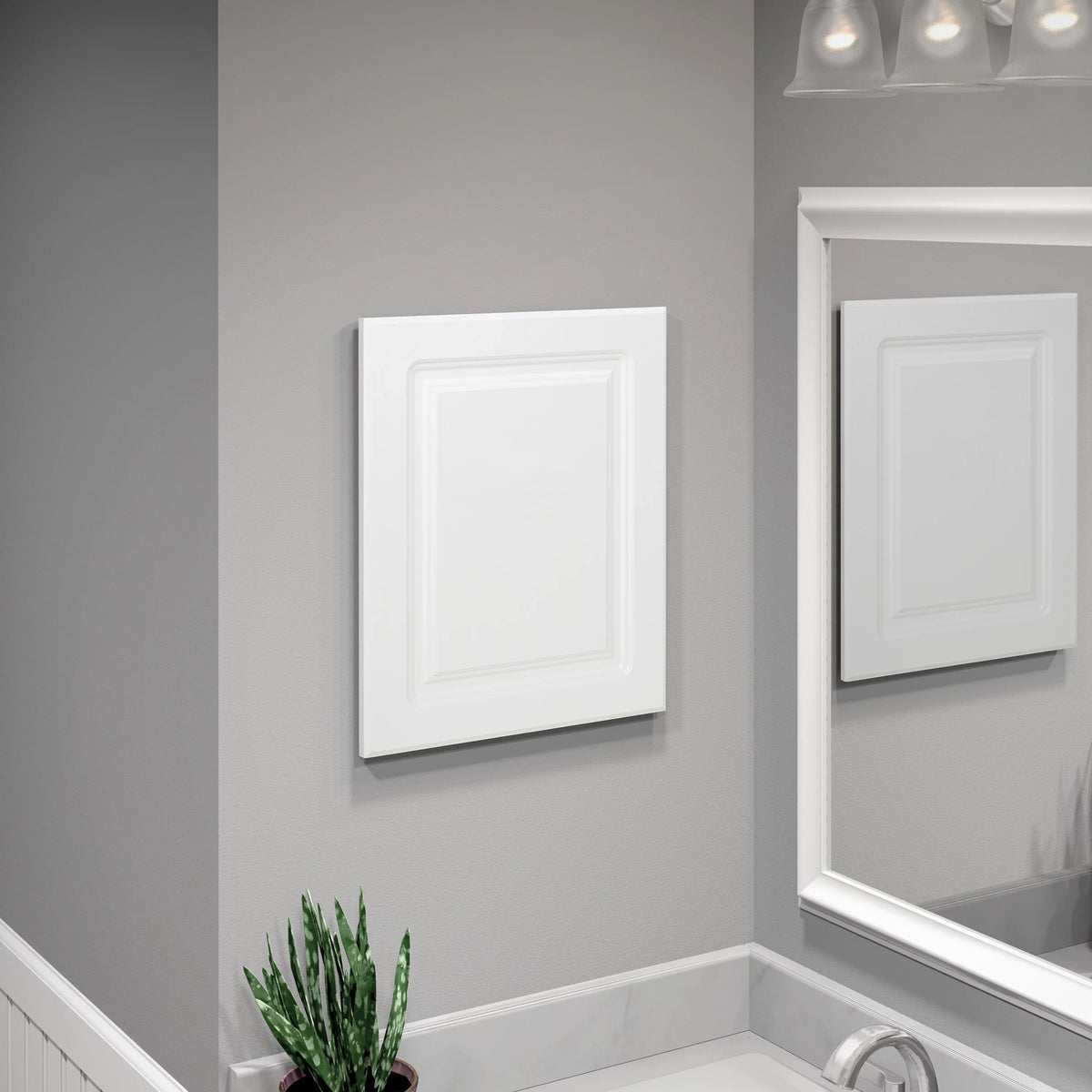 Recess-Mount American 20 16 Raised Panel with Medicine White Cabinet, Rectangle, x Pride Door, in.,