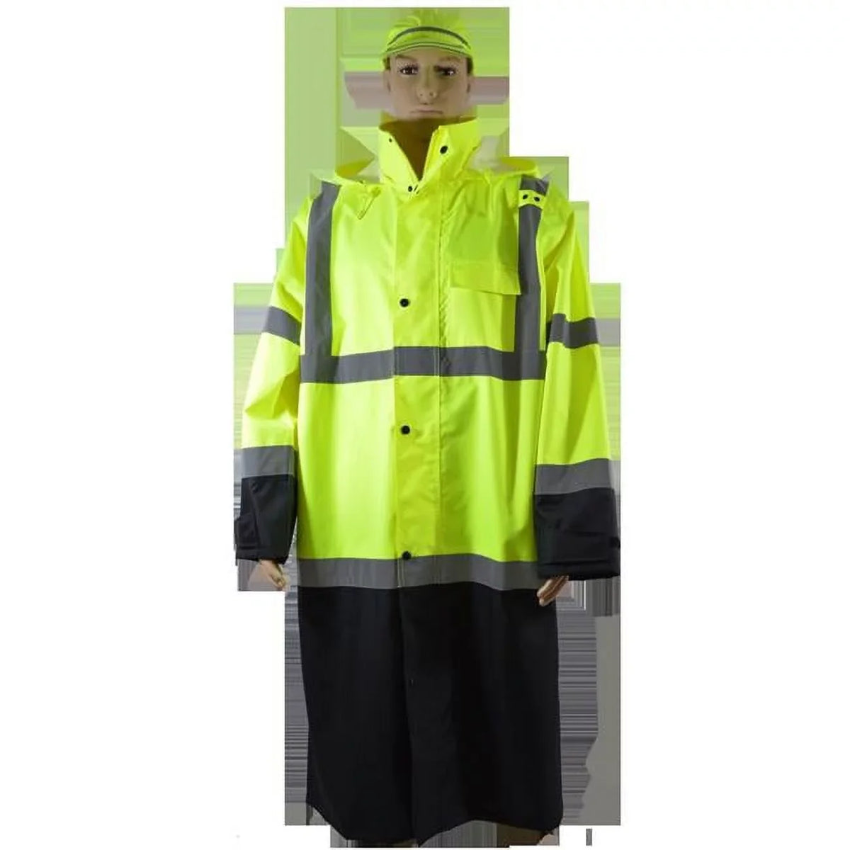 48 Coat, Two Roll 5X 3, Waterproof Petra LBRC-48-C3-5X Lime Roc Black in. Bottom Class Ansi Hood, Rain Tone Away &